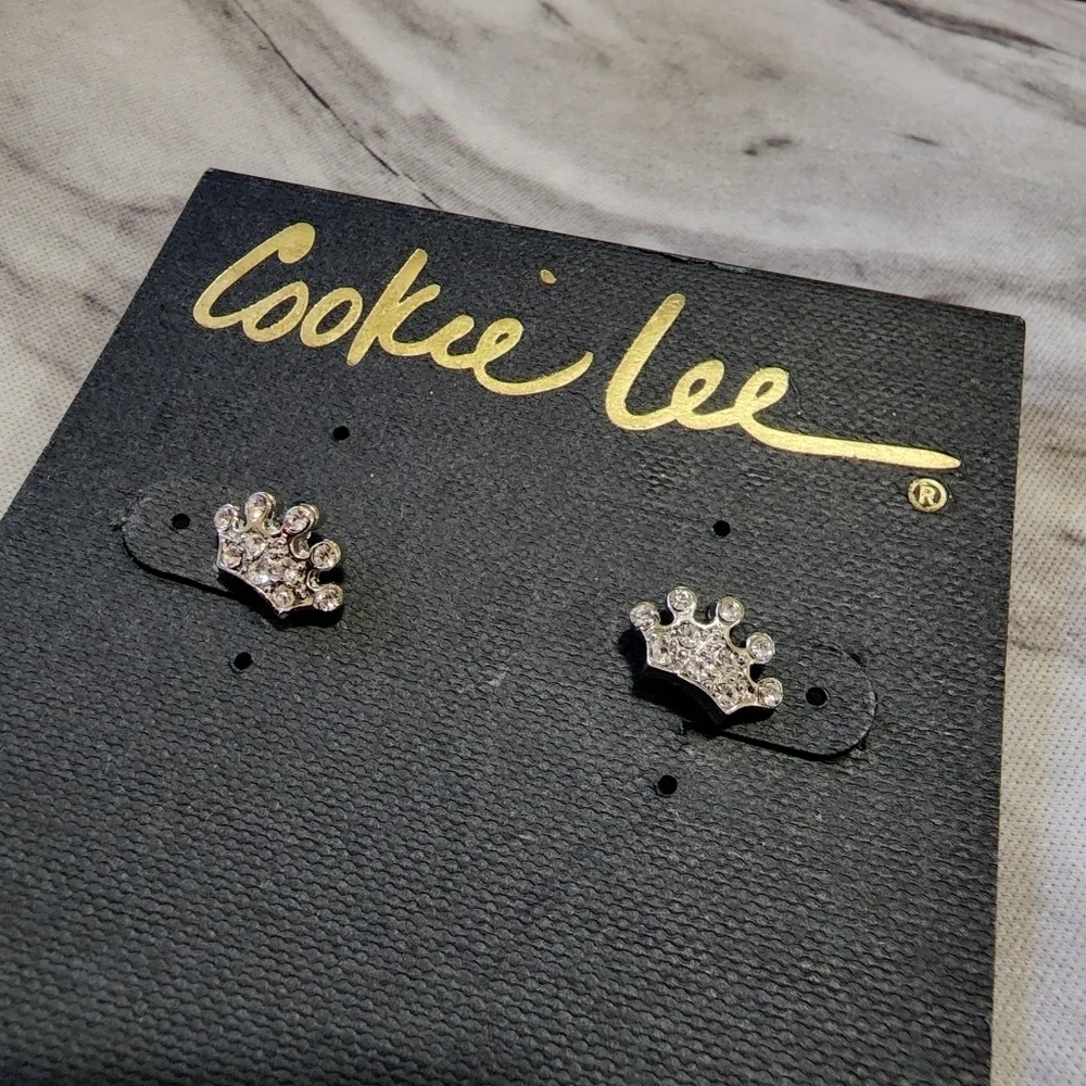 Cookie Lee Princess/Queen crown earrings NWT